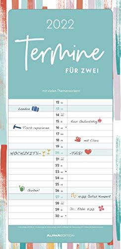 Termine für 2 Colour 2022 Familienplaner - Timer - Termin-Planer - Couple-Kalender - Familien-Kalender - 22x45