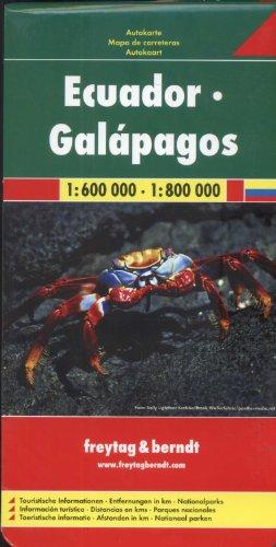 Freytag Berndt Autokarten, Ecuador - Galapagos 1:600.000 - 1:800.000: Touristische Informationen. Entfernungen in km. Nationalparks (Road Maps)