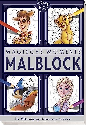 Disney 100: Magische Filme Malblock: über 60 einzigartige Filmszenen zum Ausmalen!: Block mit Silberfolienprägung