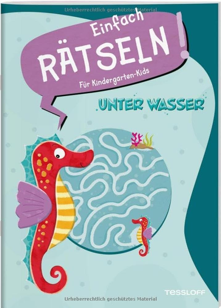 Einfach rätseln! Für Kindergarten-Kids. Unter Wasser / Rätselspaß mit bunten Meeresbewohnern / Sudokus, Labyrinthe, Paare suchen uvm. / Für Kinder ab ... Kindergartenkinder (Mal- und Rätselbücher)