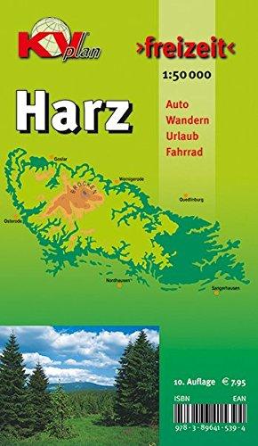 Harz: 1:50.000, Der "ganze" Harz von Goslar bis Sangerhausen und Osterode bis Quedlinburg, Freizeitkarte incl. Rad- und Wanderwegen (KVplan Harz-Region)