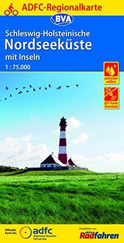 ADFC-Regionalkarte Schleswig-Holsteinische Nordseeküste mit Inseln mit Tagestouren-Vorschlägen, 1:75.000, reiß- und wetterfest, GPS-Tracks Download (ADFC-Regionalkarte 1:75000)