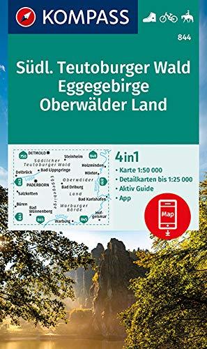 KOMPASS Wanderkarte Südlicher Teutoburger Wald - Eggegebirge - Oberwälder Land: Wanderkarte mit Aktiv Guide und Rad- und Reitwegen. GPS-genau. 1:50000 (KOMPASS-Wanderkarten, Band 844)