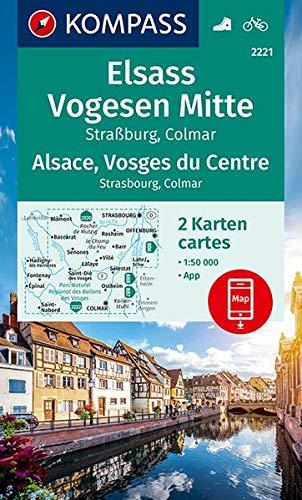 KOMPASS Wanderkarte Elsass, Vogesen Mitte, Alsace, Vosges du Centre: 2 Wanderkarten 1:50000 im Set inklusive Karte zur offline Verwendung in der ... (KOMPASS-Wanderkarten, Band 2221)