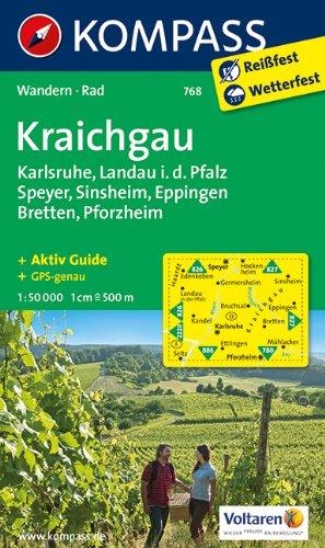 Kraichgau, Karlsruhe, Landau i. d. Pfalz, Speyer, Sinsheim, Eppingen, Bretten, Pforzheim: Wanderkarte mit Aktiv Guide und Radwegen. 1:50000