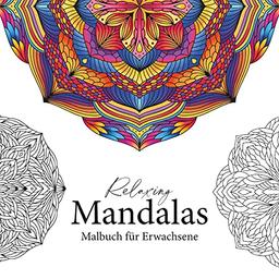 Relaxing Mandalas - Mandala Malbuch für Erwachsene: 40 handgezeichnete Mandalas zum Ausmalen für Fortgeschrittene und Profis | Spiralbindung, dickes ... schwarze Rückseite, hohe Auflösung