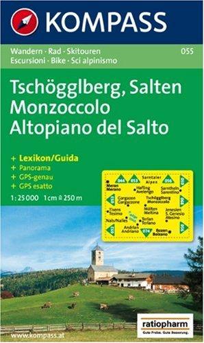 Tschögglberg, Salten 1 : 25 000: Monzoccolo, Altopiano del Salto. Wander-, Bike- und Skitourenkarte. GPS-genau