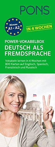 PONS Power-Vokabelbox: Deutsch als Fremdsprache in 4 Wochen - Wortzschatz lernen mit der bewährten Karteikarten-Methode. Mit 800 Vokabelkarten, 1.500 Beispielen & Wendungen und 100 Bildkarten.