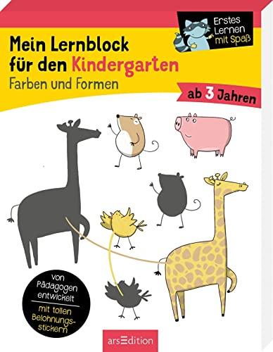 Mein Lernblock für den Kindergarten – Farben und Formen: Von Pädagogen entwickelt – mit tollen Belohnungsstickern – ab 3 Jahren | Übungen und Rätsel als Vorbereitung auf die Vorschule