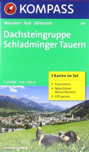 Dachsteingruppe - Schladminger Tauern: Wanderkarten-Set mit Panorama und Naturführer. GPS-genau. 1:25000