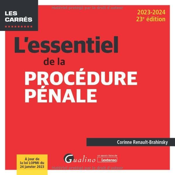 L'essentiel de la procédure pénale : 2023-2024