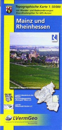 Topographische Karten Rheinland-Pfalz, Mainz und Rheinhessen: Mit Wander- und Radwanderwegen. Koordinatengitter für GPS-Nutzer