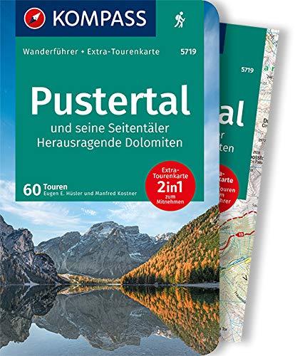 KOMPASS Wanderführer Pustertal und seine Seitentäler, Herausragende Dolomiten: Wanderführer mit Extra-Tourenkarte 1:60.000, 60 Touren, GPX-Daten zum Download.