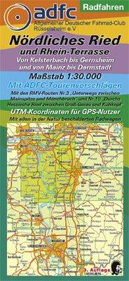 Radwanderkarte - Radfahren - Nördliches Ried und Rhein-Terrasse: Von Kelsterbach bis Gernsheim und von Mainz bis Darmstadt. Mit ... in der Natur beschilderten Radwegen. 1:30000