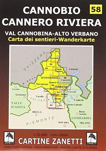 Cannobio, Cannero Riviera, Val Cannobina e Alto Verbano. Carta dei sentieri 1:30.000