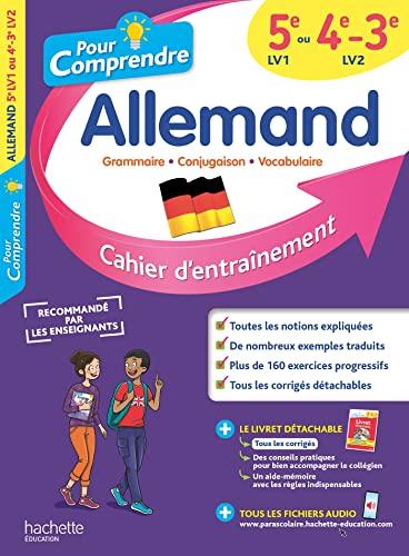 Pour comprendre, allemand 5e LV1 ou 4e, 3e LV2 : cahier d'entraînement