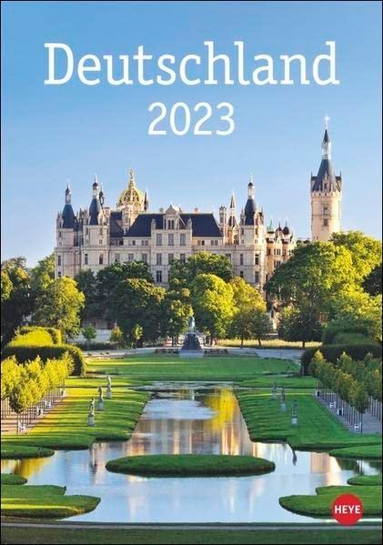 Deutschland Kalender 2023. Die schönsten Aussichten Deutschlands in einem Broschürenkalender mit viel Platz für Eintragungen. Hochwertiger Fotokalender mit Monatskalendarium.