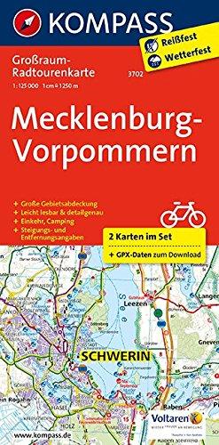 Mecklenburg-Vorpommern: Großraum-Radtourenkarte 1:125000, GPX-Daten zum Download (KOMPASS-Großraum-Radtourenkarte, Band 3702)