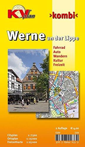 Werne an der Lippe: 1:15.000 Stadtplan mit Freitzeitkarte 1:25.000 inkl. Radrouten und Wanderwegen, Cityplan mit Altstadt 1:7.500 (KVplan Münsterland-Region)