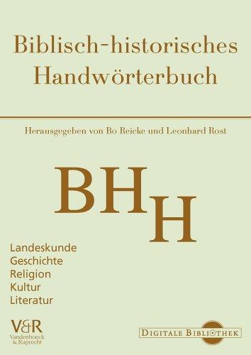 Biblisch-historisches Handwörterbuch BHH, 1 CD-ROM Landeskunde, Geschichte, Religion, Kultur, Literatur. Für MS Windows 95, 98, ME, NT, 2000, XP oder MacOS ab 10.2