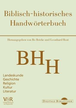 Biblisch-historisches Handwörterbuch BHH, 1 CD-ROM Landeskunde, Geschichte, Religion, Kultur, Literatur. Für MS Windows 95, 98, ME, NT, 2000, XP oder MacOS ab 10.2