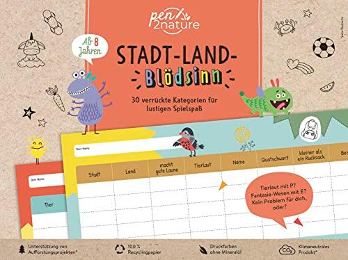 Stadt-Land-Blödsinn. Block für Kinder ab 8 Jahren: pen2nature: 100% Recyclingpapier • klimaneutrales Produkt • unterstützt Aufforstungsprojekte (pen2nature family)