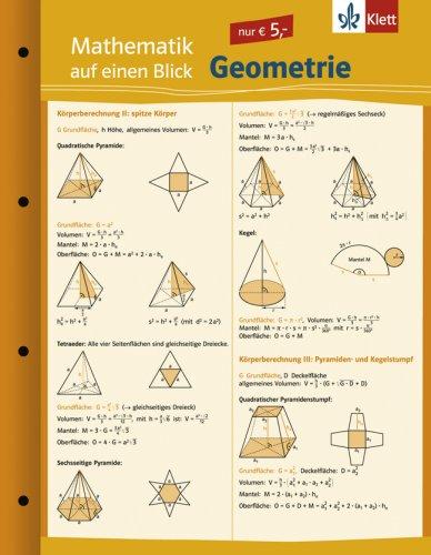 Mathematik auf einen Blick - Geometrie. Neubearbeitung. (Lernmaterialien)