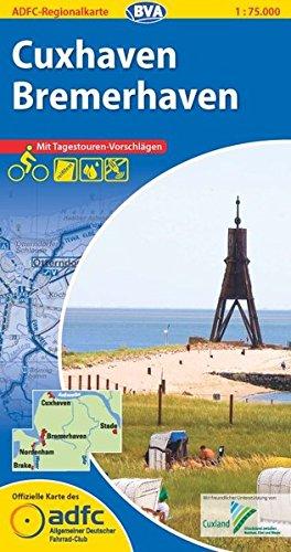 ADFC-Regionalkarte Cuxhaven Bremerhaven mit Tagestouren-Vorschlägen, 1:75.000, reiß- und wetterfest, GPS-Tracks Download: Zwischen Nordsee, Elbe und Weser (ADFC-Regionalkarte 1:75000)