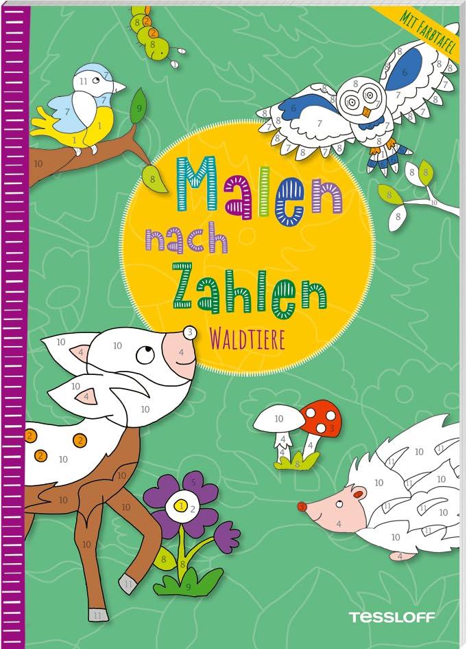 Malen nach Zahlen. Waldtiere: Mit ausklappbarer Farbtafel