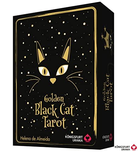 Golden Black Cat Tarot - Hochwertige Stülpdeckelschachtel mit Goldfolie: 78 Karten mit Golddruck und Booklet: 96 Seiten (Katzen Tarot, Tier Tarot)