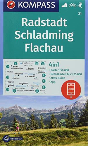 Radstadt, Schladming, Flachau: 4in1 Wanderkarte 1:50000 mit Aktiv Guide und Detailkarten inklusive Karte zur offline Verwendung in der KOMPASS-App. ... Skitouren. (KOMPASS-Wanderkarten, Band 31)