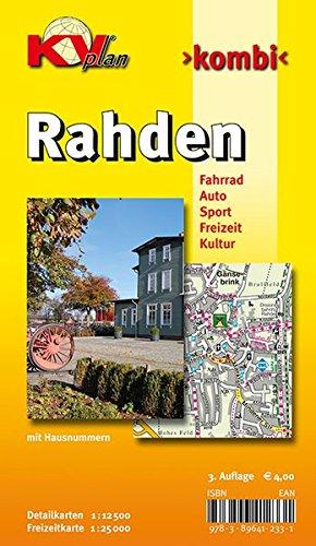 Rahden: 1:12.500 Stadtplan mit Freizeitkarte 1:25.000 inkl. Radrouten, Hausnummern und Skate- & Railrouten (KVplan-Kombi-Reihe)