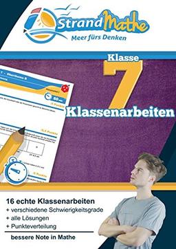 Mathematik Klassenarbeitstrainer Klasse 7 - StrandMathe: Wissen prüfen, mit Lösungen vergleichen und mit Noten bewerten