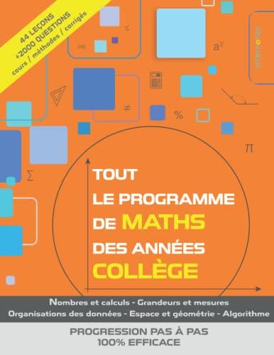 Tout le programme de Maths des années collège