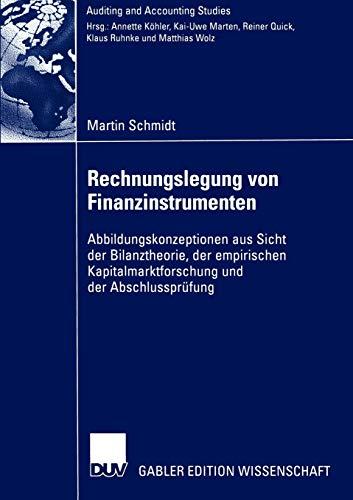 Rechnungslegung von Finanzinstrumenten: Abbildungskonzeptionen aus Sicht der Bilanztheorie, der Empirischen Kapitalmarktforschung und der Abschlussprüfung (Auditing and Accounting Studies)