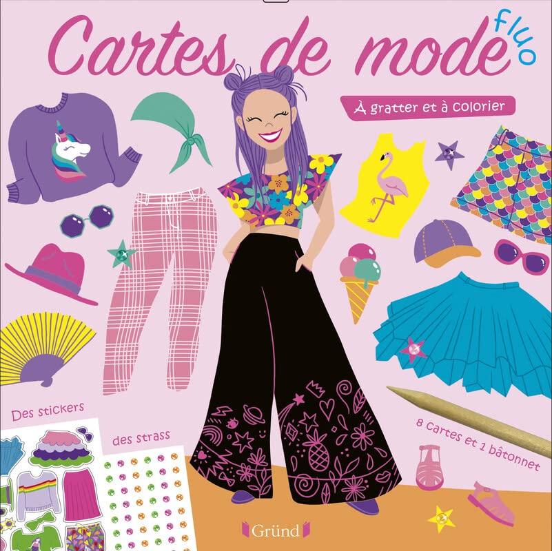 Cartes de mode fluo : à gratter et à colorier