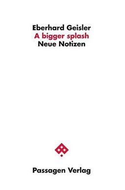 A bigger splash: Neue Notizen (Passagen Literatur)