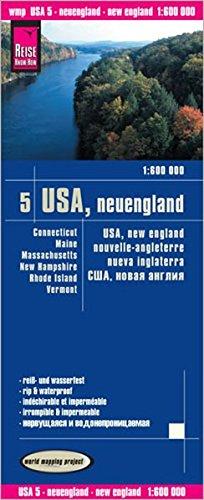 Reise Know-How Landkarte USA 05, Neuengland (1:600.000) : Connecticut, Maine, Massachusetts, New Hampshire, Rhode Island, Vermont: world mapping project