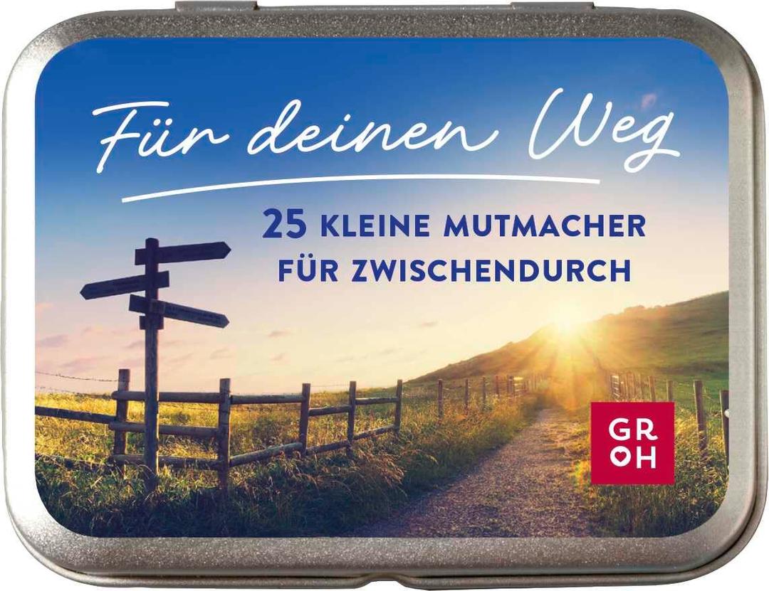 Für deinen Weg: 25 kleine Mutmacher für zwischendurch | Kleines Geschenk für mehr Mut | Kärtchen mit Mut-Booster für einen neuen Lebensabschnitt | in hübscher Metalldose