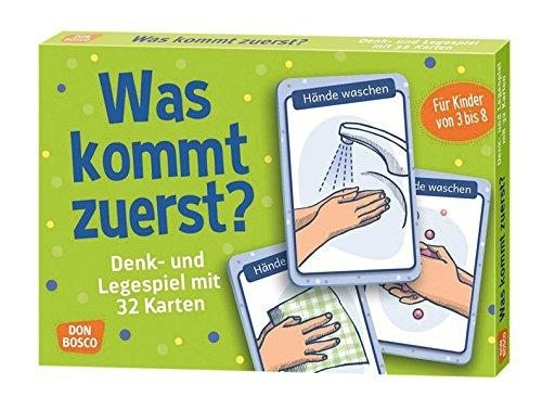 Was kommt zuerst?: Denk- und Legespiele mit 32 Karten für Kinder von 3 bis 8. (Denk- und Legespiele für Kinder)