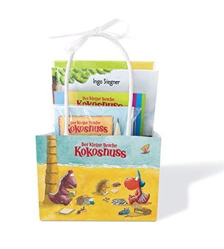 Der kleine Drache Kokosnuss - Beschäftigungstüte: Set: Buch, Rätselheft mit Bleistift, Kugel-Labyrinth und 7 Sticker