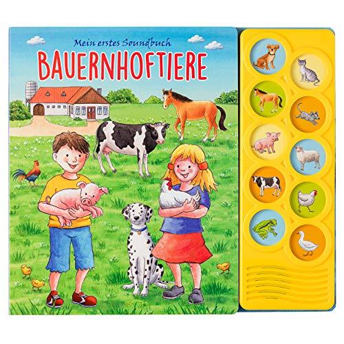 Bauernhoftiere - Interaktives Pappbilderbuch mit 10 lustigen Geräuschen für Kinder ab 3 Jahren