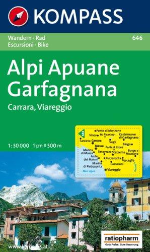 Alpi Apuane - Garfagnana - Carrara - Viareggio: Wanderkarte mit Radrouten. 1:50000 (KOMPASS-Wanderkarten)