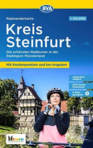 Radwanderkarte BVA Kreis Steinfurt mit Knotenpunkten und km-Angaben, 1:50.000, reiß- und wetterfest, GPS-Tracks Download, E-Bike geeignet: Die ... Münsterland (Radwanderkarte 1:50.000)