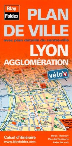 Plan de Lyon et de son agglomération - Avec localisation des stations Vélo'v