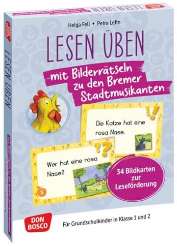 Lesen üben mit Bilderrätseln: Die Bremer Stadtmusikanten. 34 Bildkarten zur Leseförderung: Sprachförderung für Grundschulkinder in Klasse 1 und 2. ... fördern und sichern. Übungen und Spiele)