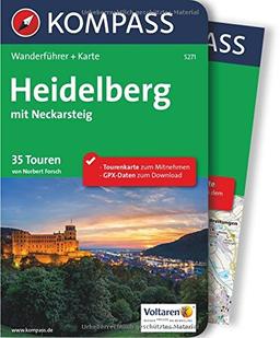 Heidelberg mit Neckarsteig: Wanderführer mit Extra-Tourenkarte, 35 Touren, GPX- Daten zum Download (KOMPASS-Wanderführer, Band 5271)