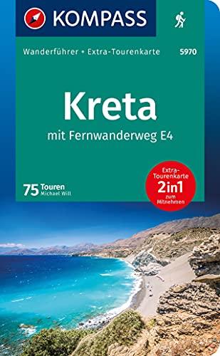 KOMPASS Wanderführer Kreta mit Weitwanderweg E4: Wanderführer mit Extra-Tourenkarte 1:50000 - 1:75000, 75 Touren, GPX-Daten zum Download.