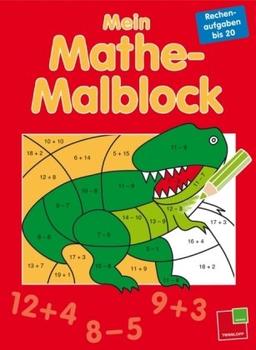 Mein Mathe-Malblock Rechenaufgaben bis 20: 24 Bilder zum Ausmalen, heraustrennbare Seiten