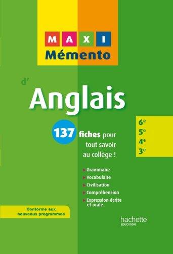 Maxi mémento d'anglais, 6e, 5e, 4e, 3e